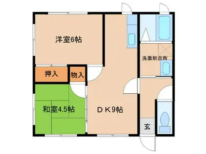 森山コーポ(2DK/1階)の間取り写真