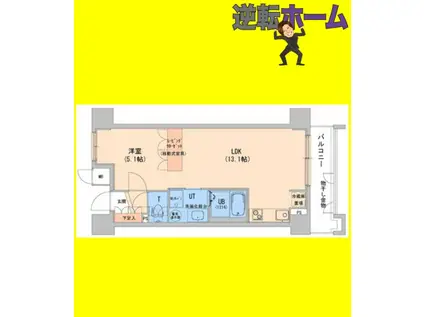 エナコート知事公館前(1LDK/7階)の間取り写真