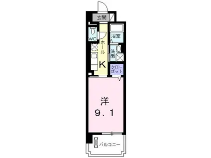 エクセルソフィア(1K/3階)の間取り写真