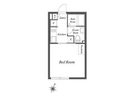 ルクレ千石(ワンルーム/4階)の間取り写真