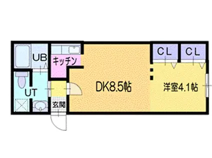 メゾンシャンス小樽(1DK/2階)の間取り写真