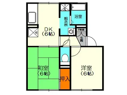 ハイツBE-5(2DK/1階)の間取り写真