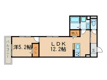 クレールビュウ(1LDK/2階)の間取り写真