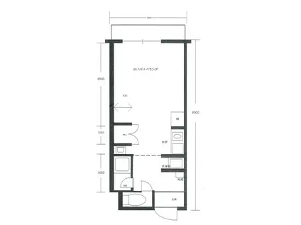 ストゥディオアレズ(ワンルーム/4階)の間取り写真