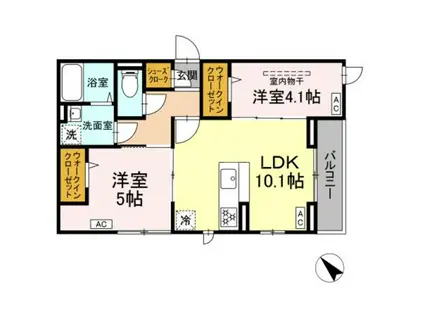 D PAINA 台町(2LDK/2階)の間取り写真