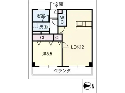 MAISON ASO(1LDK/1階)の間取り写真