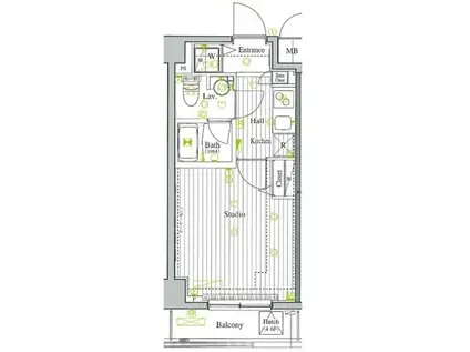 アーバンヴィスタ王子(1K/6階)の間取り写真