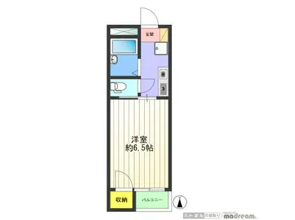 スカイハイツ(1K/1階)の間取り写真