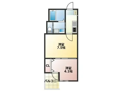 S-COURT千葉寺(1LDK/2階)の間取り写真