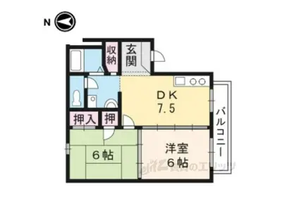 カプリコーン(2DK/2階)の間取り写真