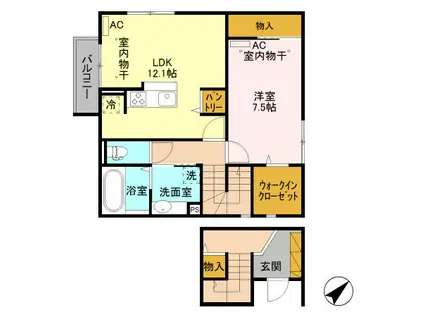 MIES FLAT (1LDK/2階)の間取り写真