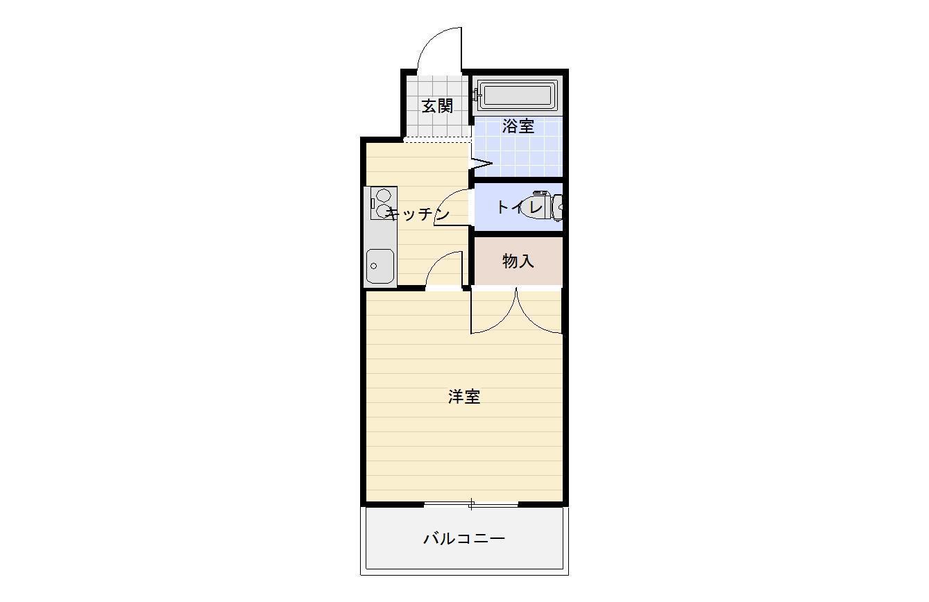 HIYOSHIハイツ(1K/4階)の間取り写真