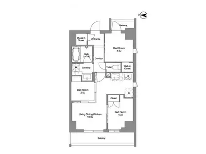 BPRレジデンス東日暮里(3LDK/9階)の間取り写真