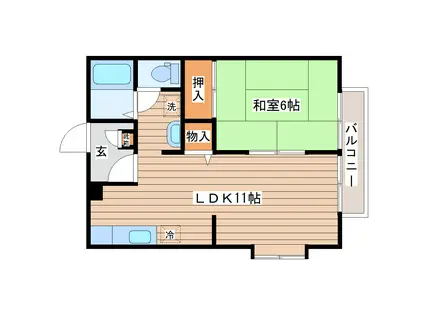 ふれんどはうすI番館(1LDK/2階)の間取り写真