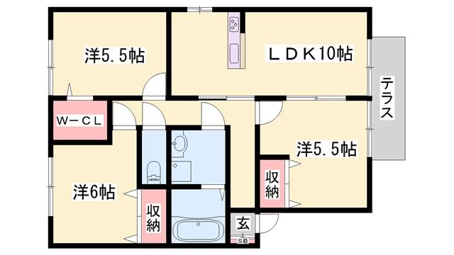 グランモア堂本(3LDK/1階)の間取り写真