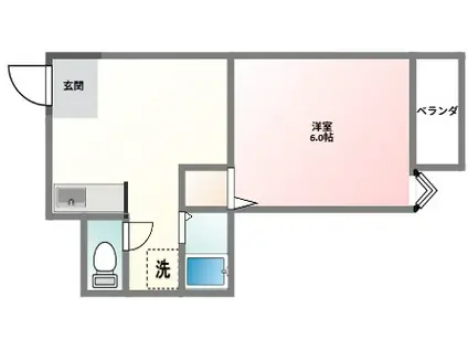 青葉丘コーポII(1K/1階)の間取り写真