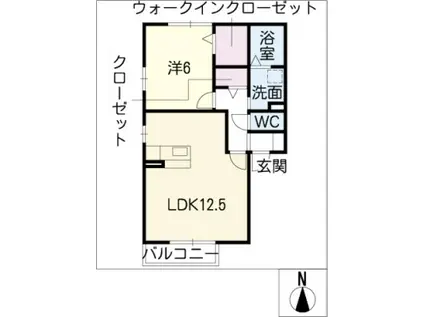 カサ フローレスII(1LDK/1階)の間取り写真