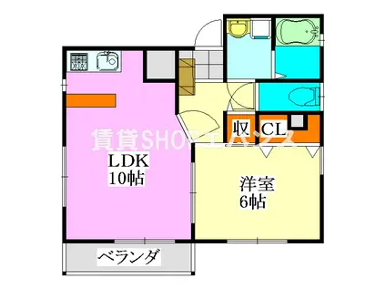 ニューライフ前原(1LDK/3階)の間取り写真