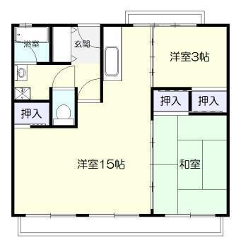 GREEN HILLS 大塚台 2号棟(2LDK/5階)の間取り写真