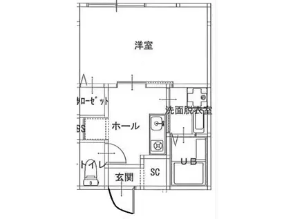 ブラン霞(1K/1階)の間取り写真