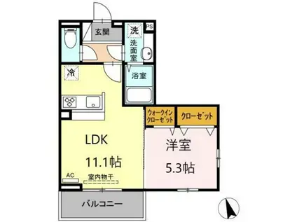 アヴァンティ矢賀(1LDK/3階)の間取り写真