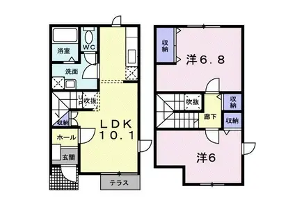 エルシェーンB(2LDK/1階)の間取り写真