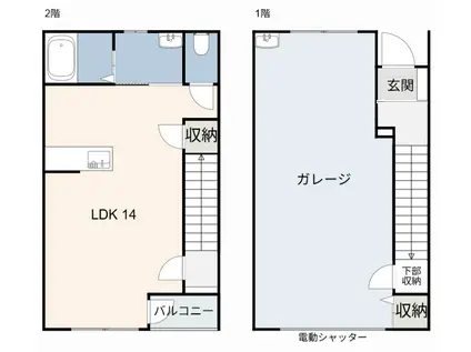 GARAGE VILLA 米津(ワンルーム/1階)の間取り写真