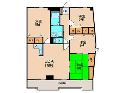 パティーナ社台(4LDK/3階)の間取り写真