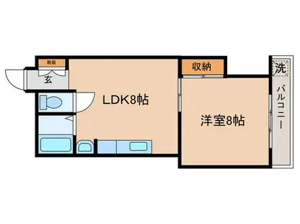 メゾン佐藤(1LDK/4階)の間取り写真