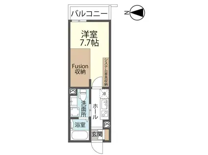 ルーミエN(1K/3階)の間取り写真