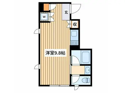 ビューハイツ暁(ワンルーム/1階)の間取り写真
