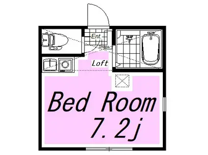 ユナイト山手ヴィットーリオ(ワンルーム/2階)の間取り写真