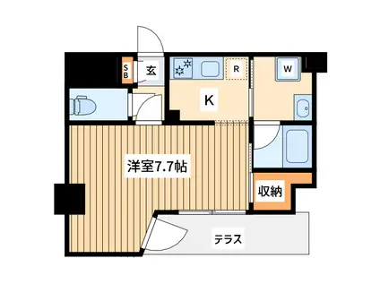 マキシヴ武蔵新城トレ(1K/1階)の間取り写真