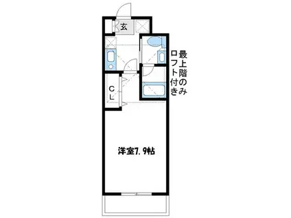 ルート相模が丘(1K/4階)の間取り写真