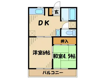相模原サンハイツ(2DK/1階)の間取り写真