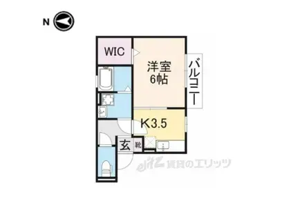 リヴェールシャトーA棟(1K/2階)の間取り写真