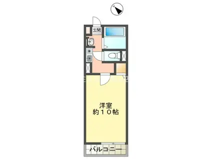 ウインズ B棟(1K/2階)の間取り写真