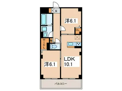 フィレ・デ・フルール(2LDK/1階)の間取り写真