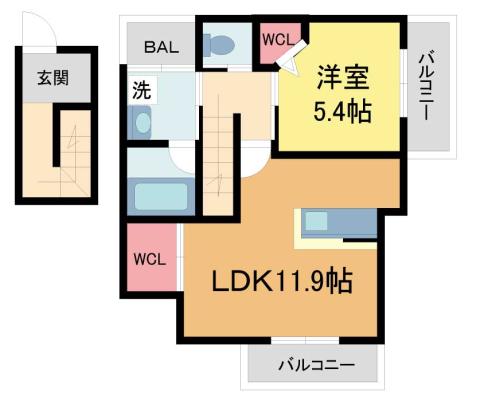 HEBEL MAISON ITM(1LDK/3階)の間取り写真