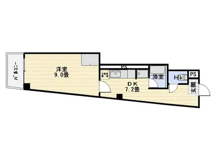 稲川うおとう(1DK/5階)の間取り写真