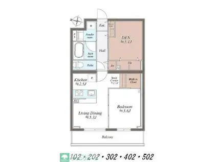 SYMPHONY PARK(1SLDK/5階)の間取り写真