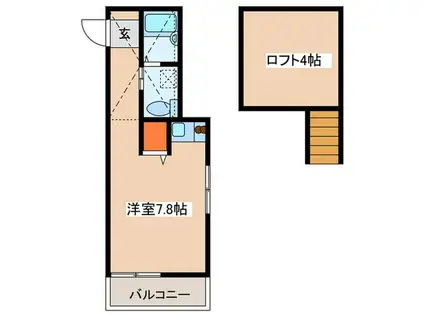アザレ三田(ワンルーム/2階)の間取り写真