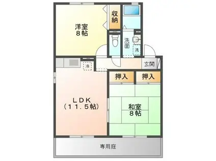 ウィンディータウン(2LDK/1階)の間取り写真