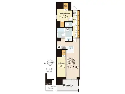 ハイム上安(1K/2階)の間取り写真