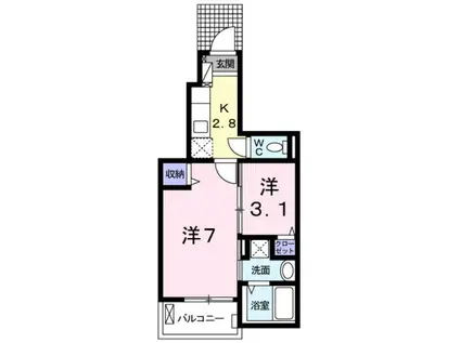 AURORA(1SK/1階)の間取り写真