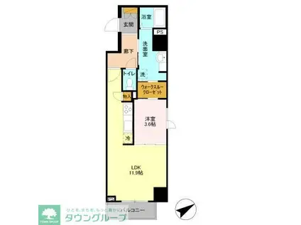 AKレジデンス本八幡(1LDK/8階)の間取り写真