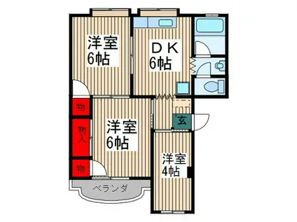 斉藤第1マンション(3DK/2階)の間取り写真