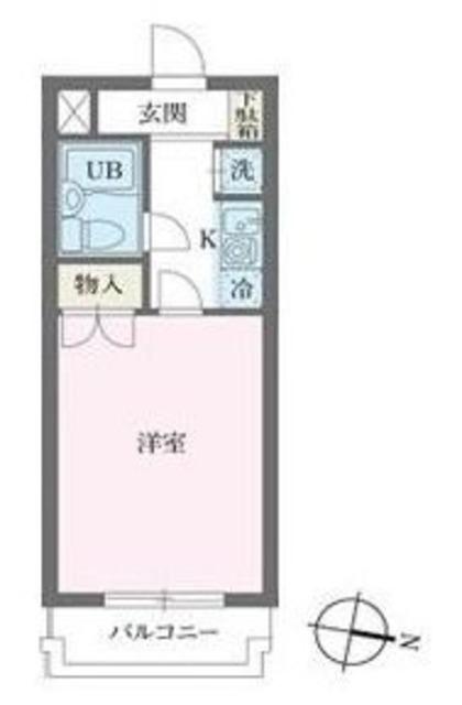 ベルトピア武蔵小金井(1K/3階)の間取り写真