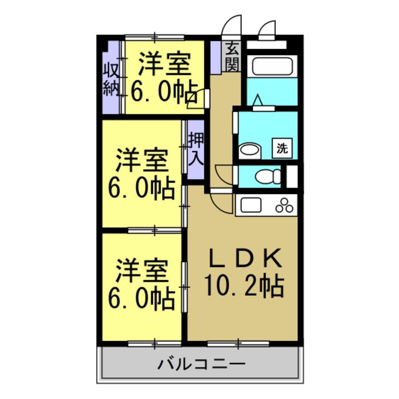 ピボットマンション池下(3LDK/4階)の間取り写真