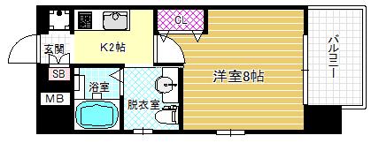 ラナップスクエア福島II(1K/5階)の間取り写真